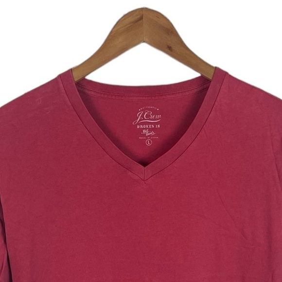 TS861 Men’s J. Crew Broken In Knit Good V Neck T Shirt L - Picture 3 of 4